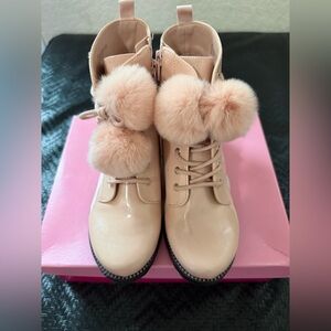 GB Girls light pink pom pom boot